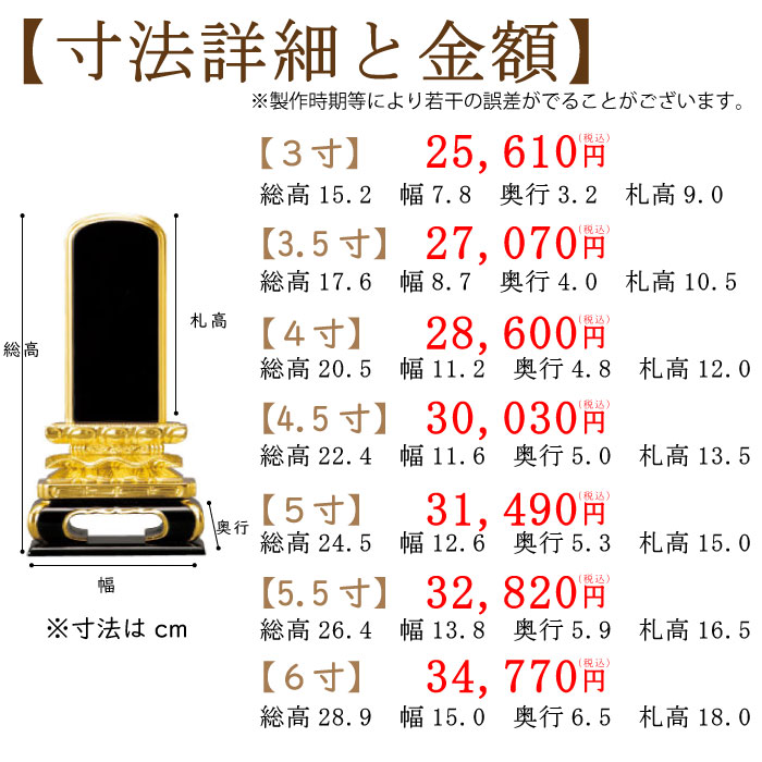 黒塗り位牌 「猫丸位牌 （三方金）」 位牌・過去帳・お仏壇・寺院仏具 